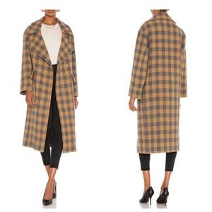 Smythe - checkered wool-blend blanket coat xs